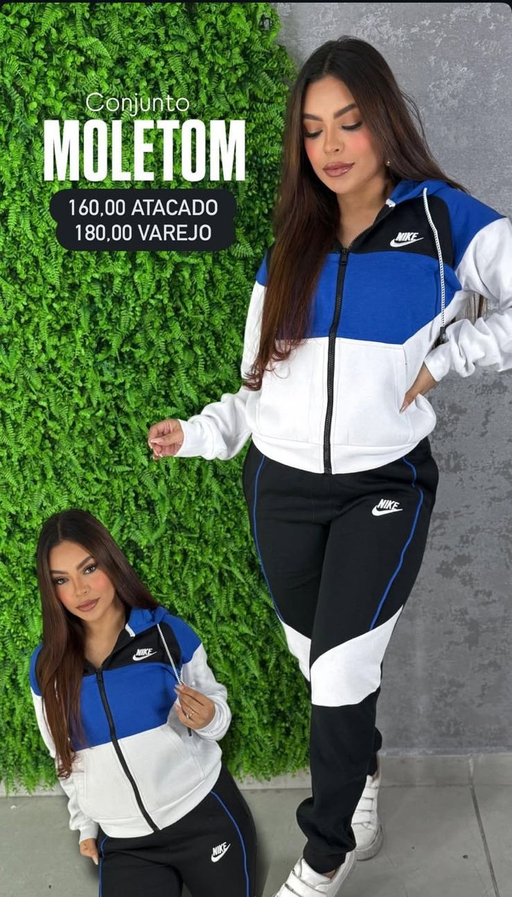 Conjunto Moletom Nike Azul #cod552