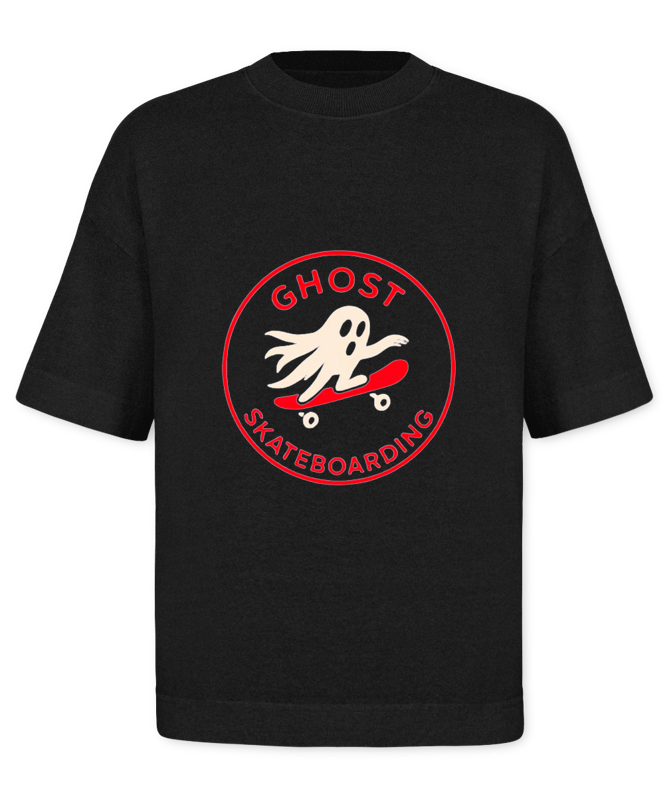 Camiseta Oversized Logo Ghost Skateboarding