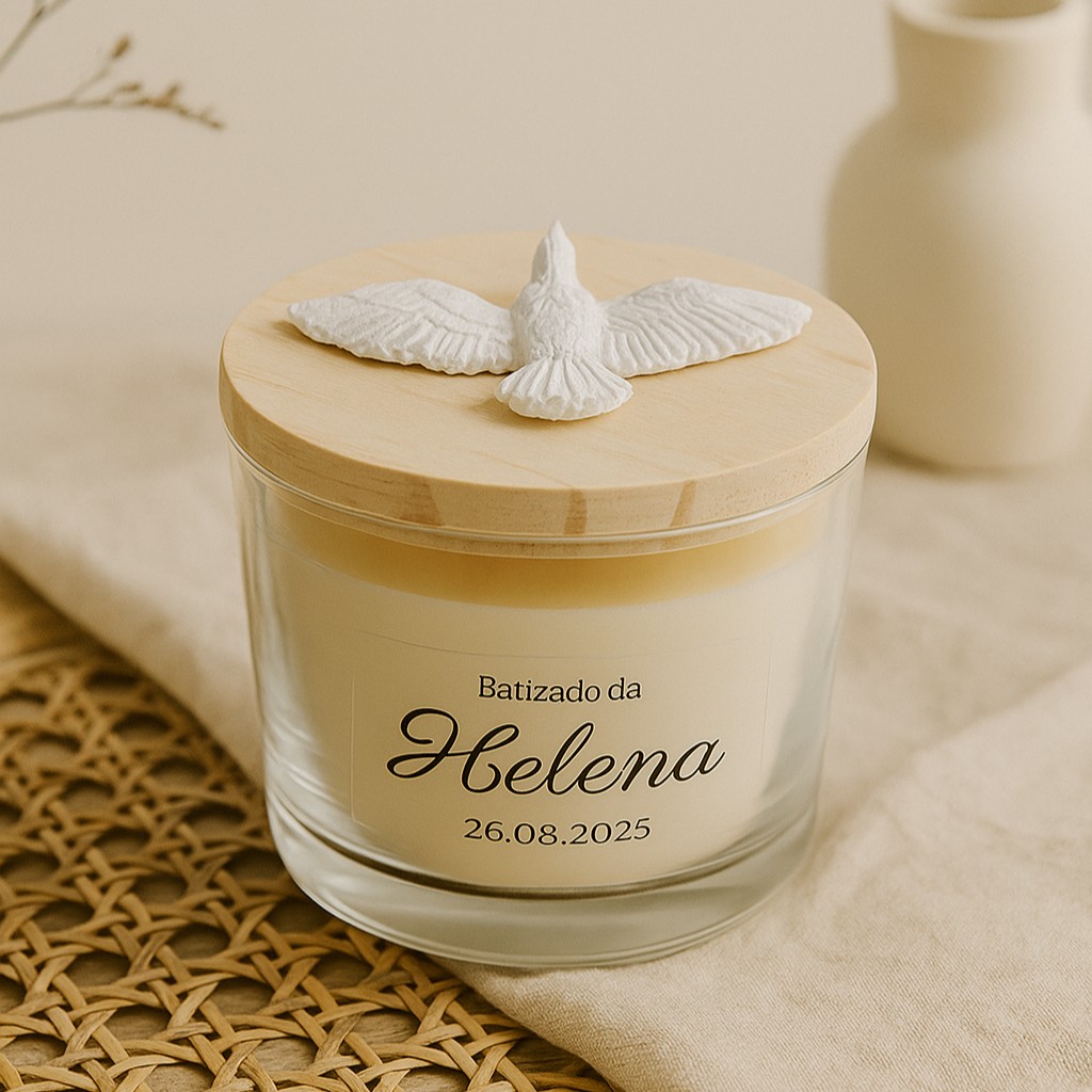Vela Aromática Batizado- Lembrancinha Batizado, crisma