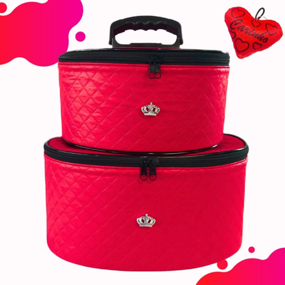 KIT Frasqueira Maleta Maquiagem Necessaire M + G