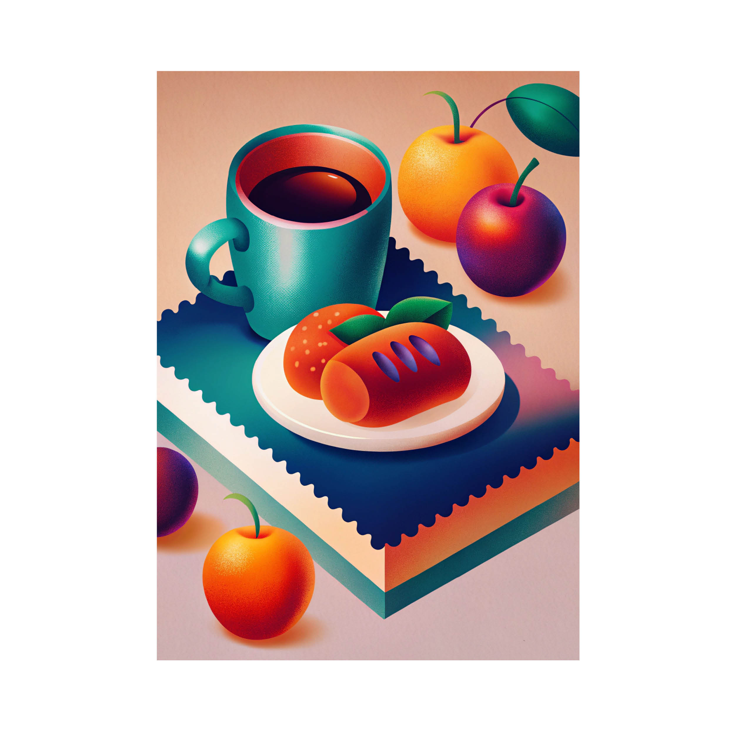 Kit papel de parede estilo Lambe Lambe para decoração Café da Manhã no Jardim