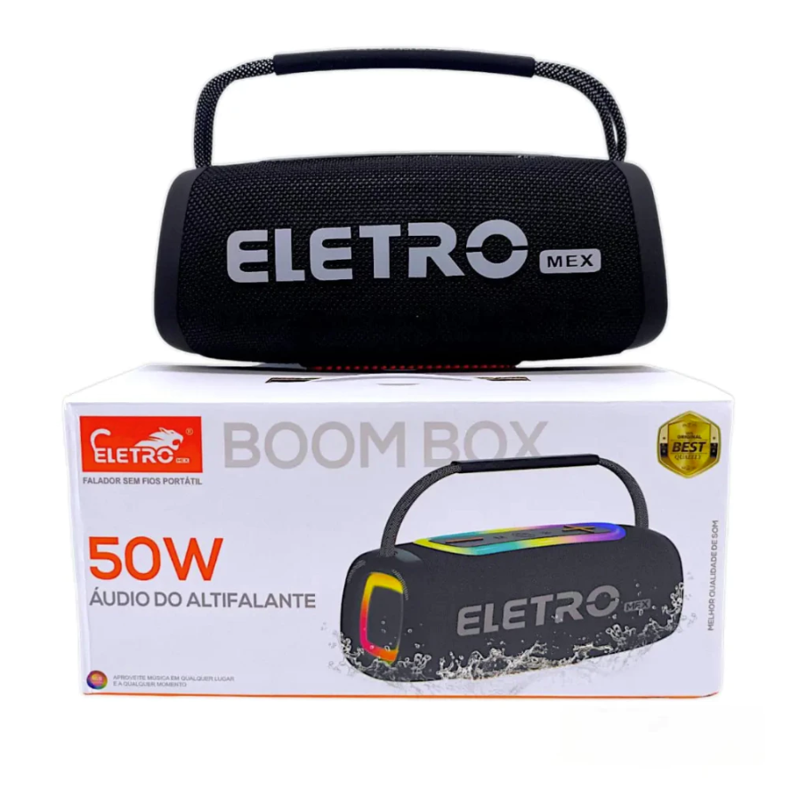 Caixa de som Portátil Boombox 50w - EL-1063 - Eletromex