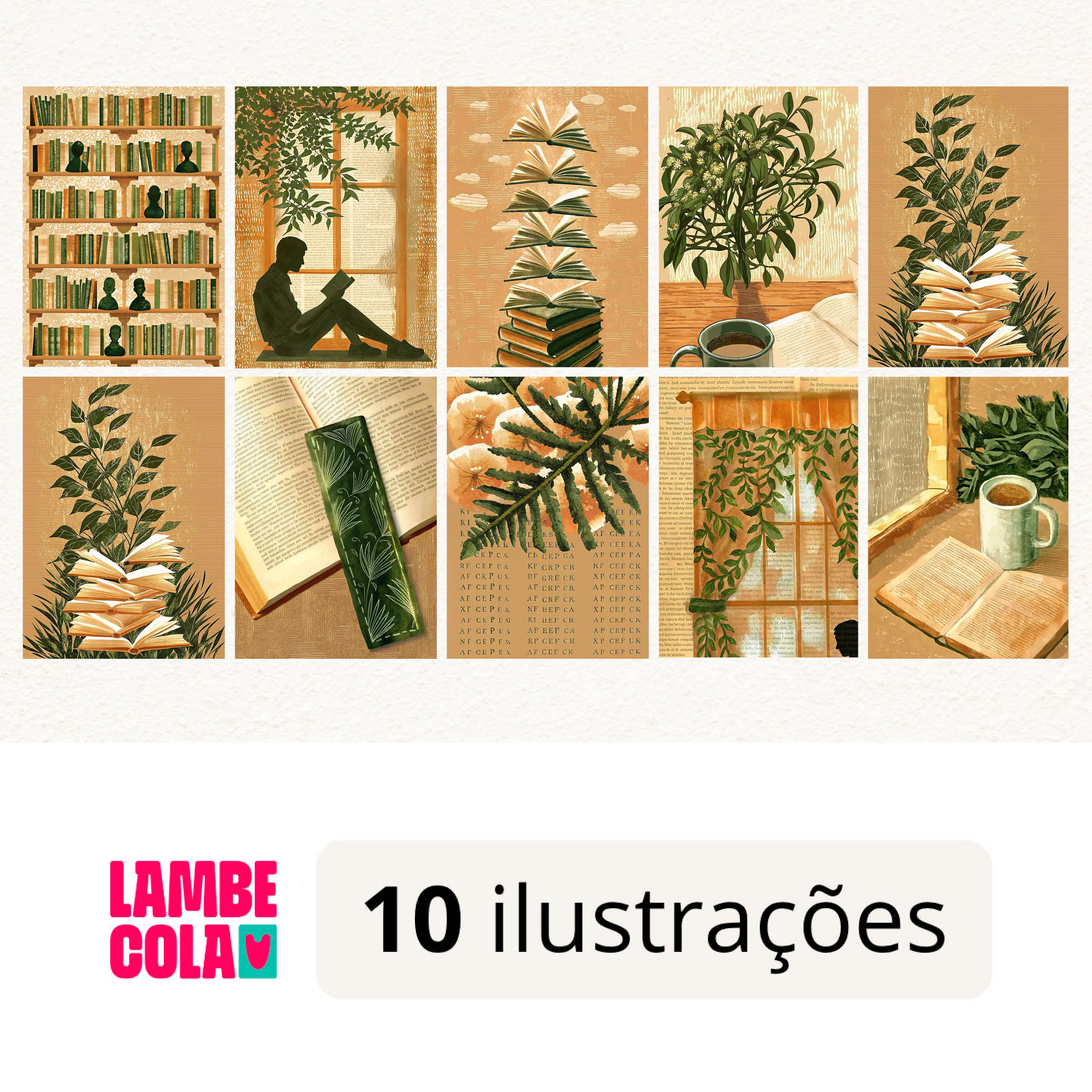 Kit papel de parede estilo Lambe Lambe para decoração Cantinho da Leitura