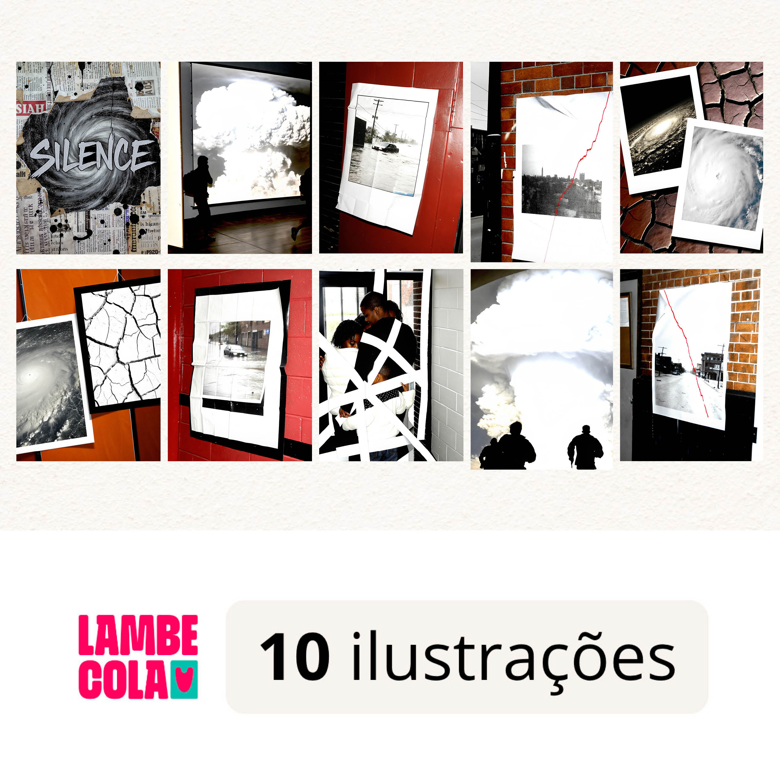 Kit papel de parede estilo Lambe Lambe para decoração O Impacto da Mudança