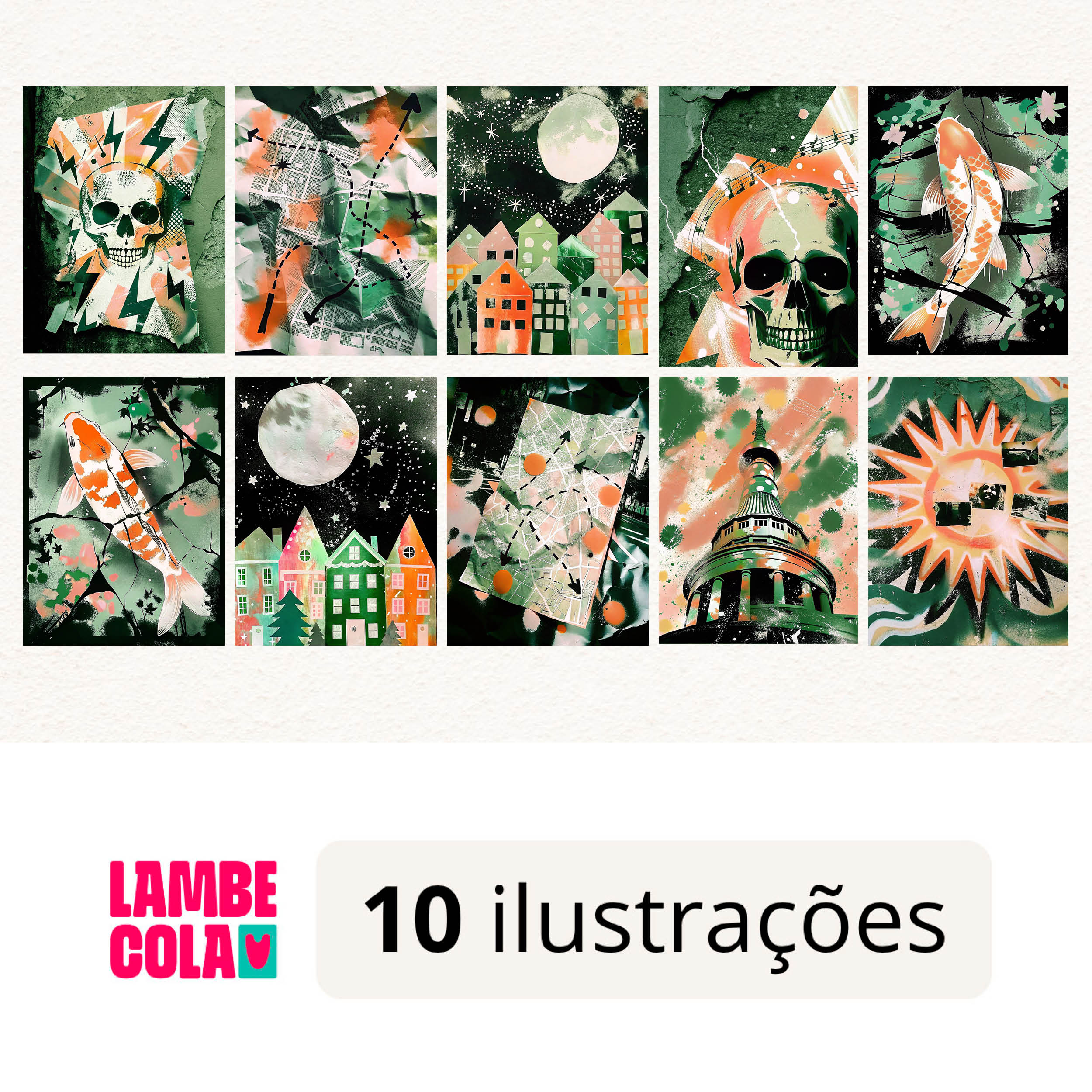 Kit papel de parede estilo Lambe Lambe para decoração Noite Misteriosa