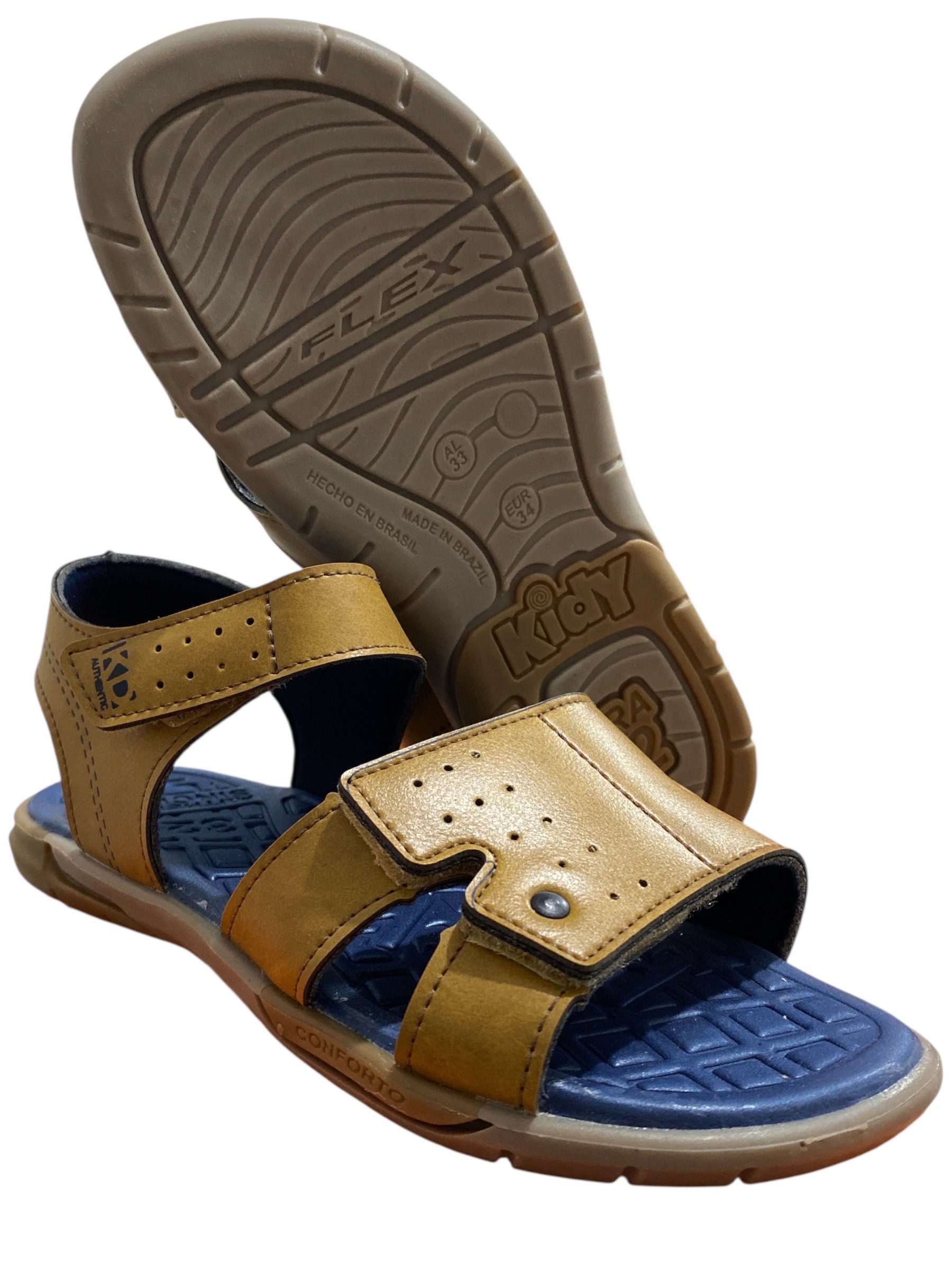 SANDALIA CONFORTO CARAMELO/MARINHO KIDY