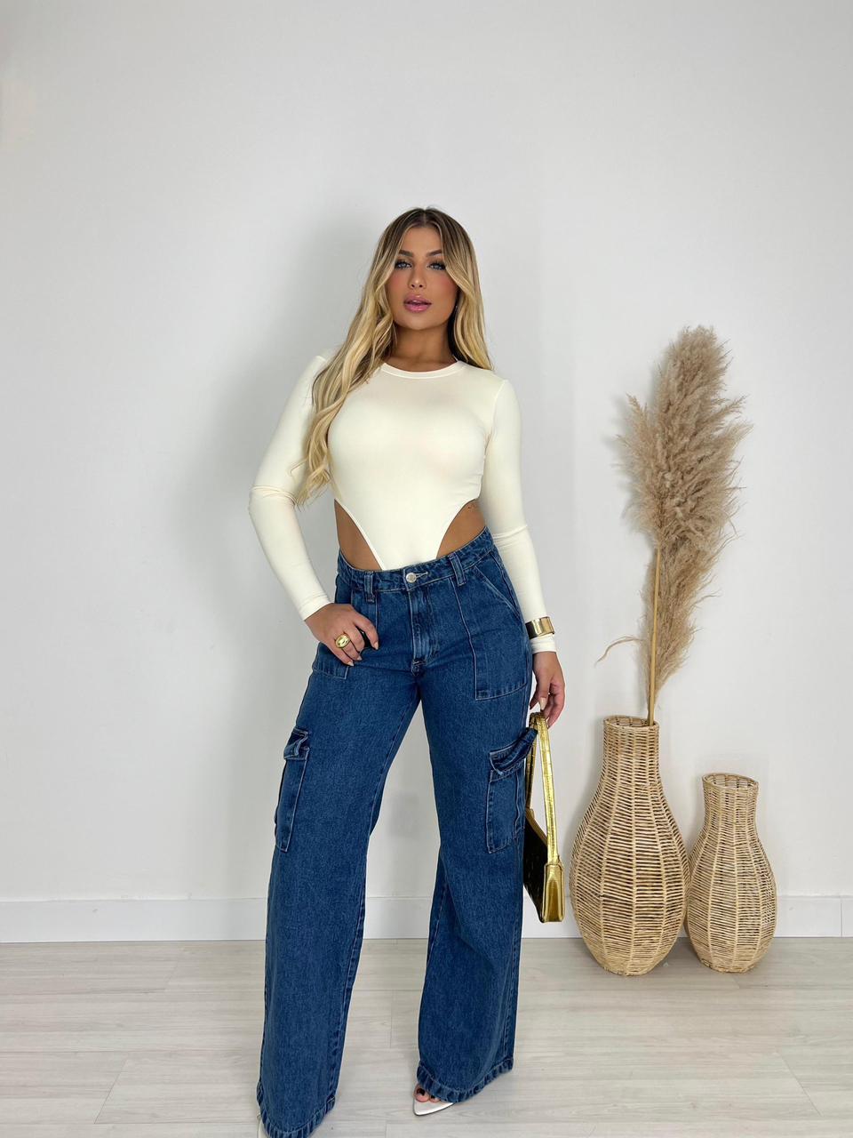 Body Cavado Forrado Poliamida Premium