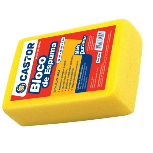 BLOCO ESPUMA AMARELA 8X15X23CM CASTOR