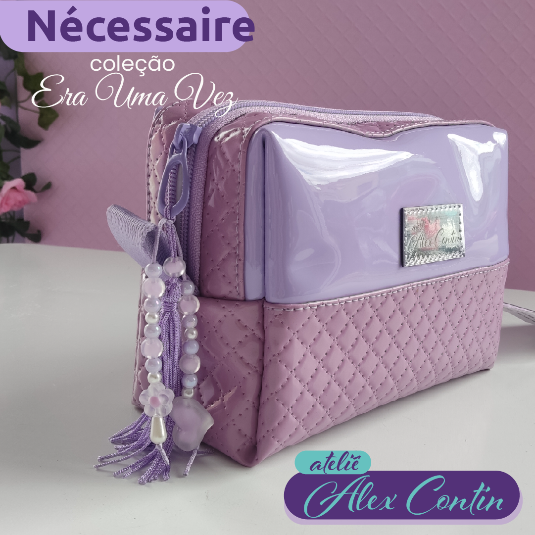 Nécessaire Verniz e Matelassê, Forro Impermeável (Bagun Branco) | Coleção Era Uma Vez