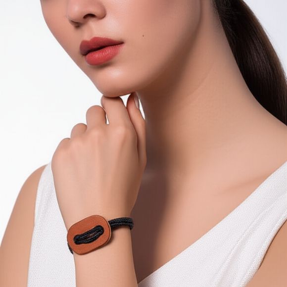 Pulseira Botão de Madeira - Coleção Alquimia