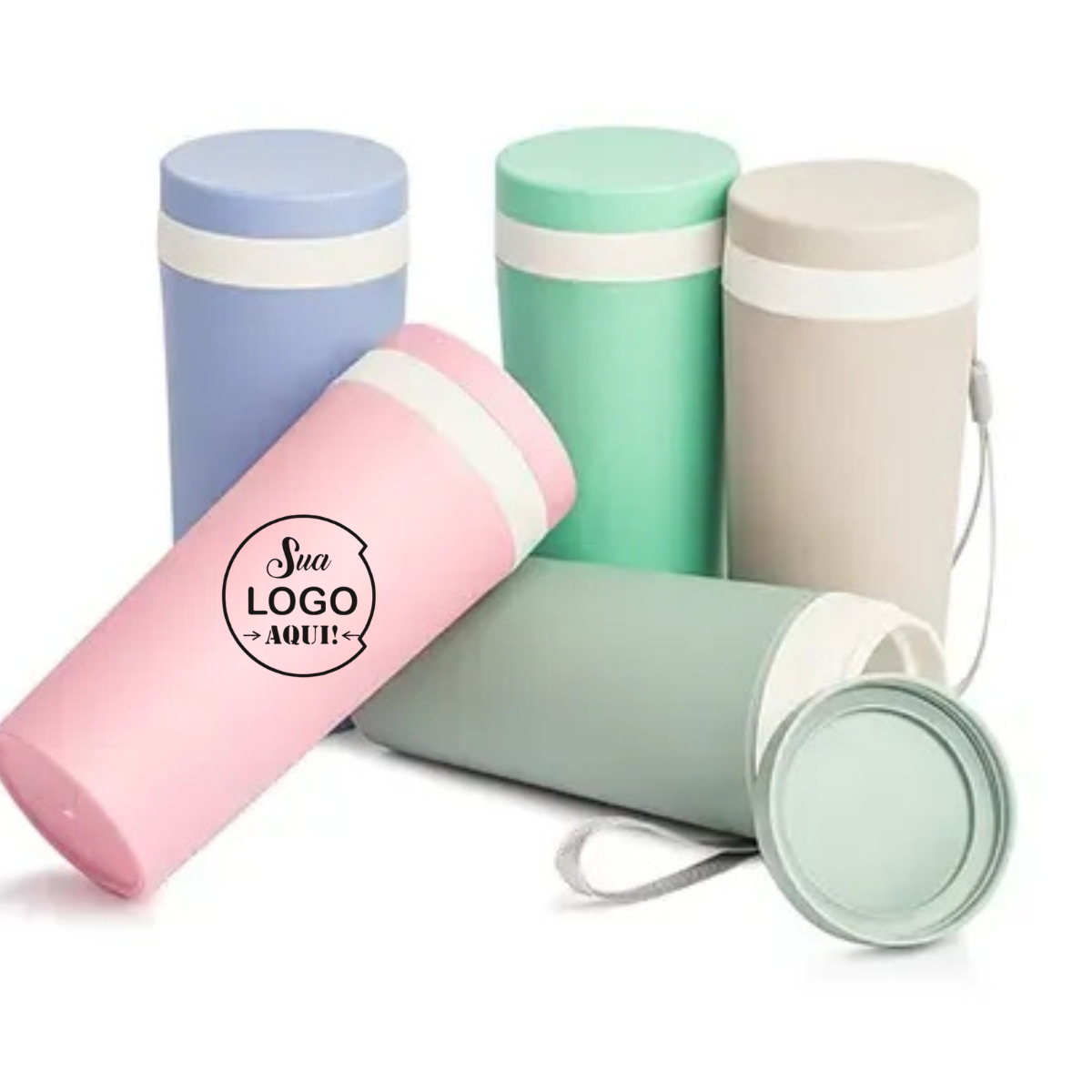 Copo Isotérmico Fibra de Bambu 350ml com Alça