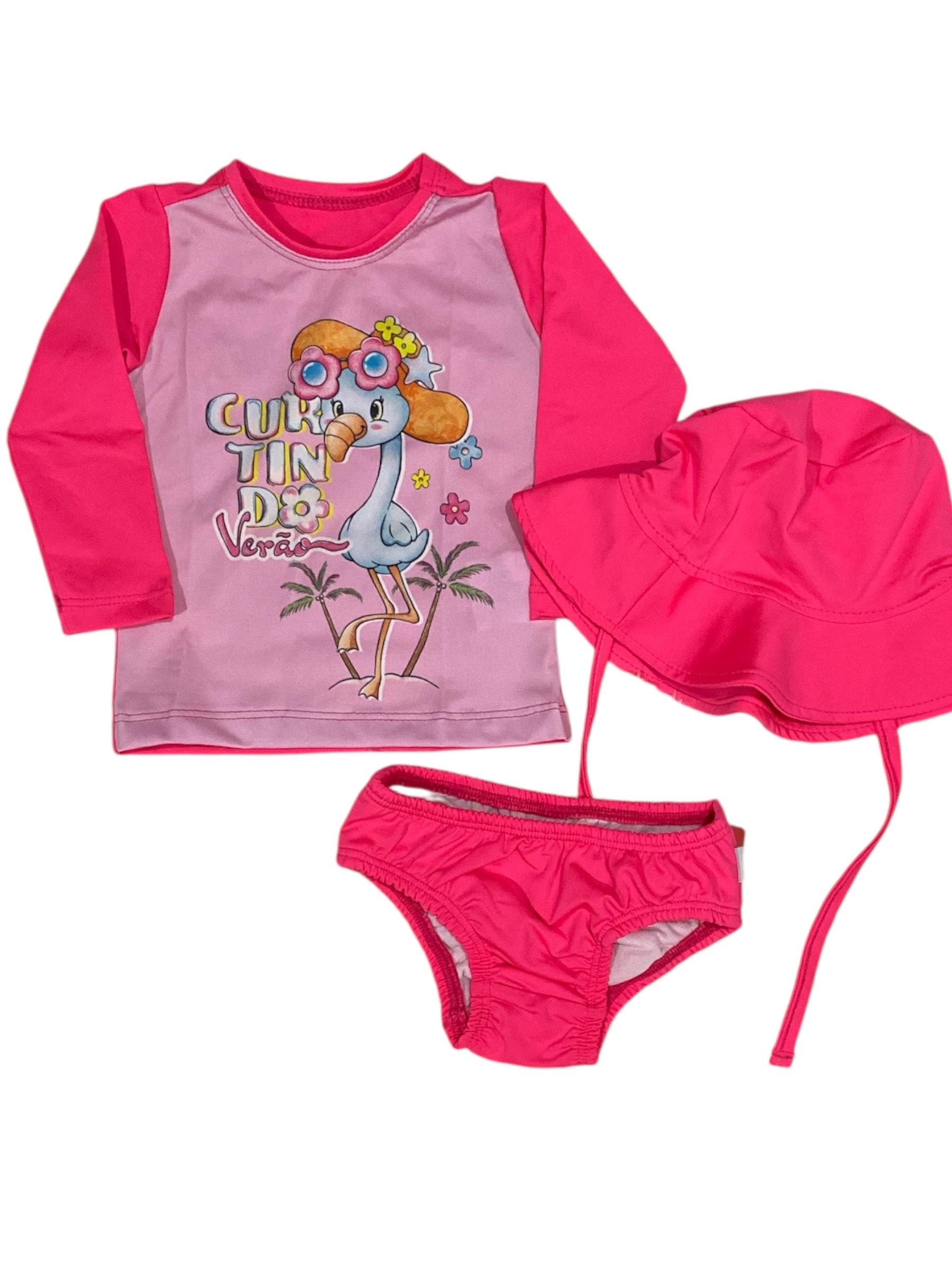KIT BLUSA/CALCINHA/CHAPÉU LB16776 PINK LE BHUA