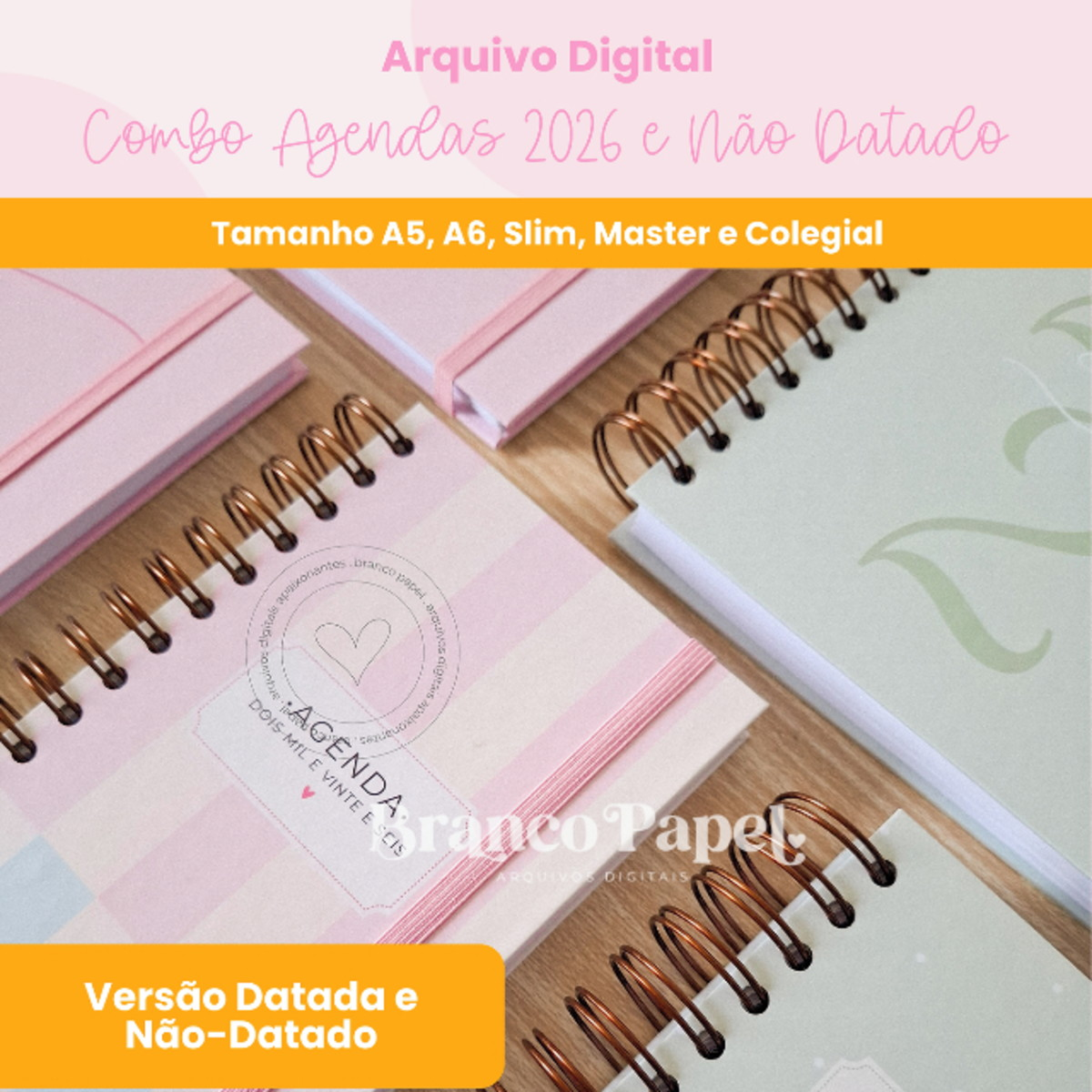 Combo Agendas 2026 e Não Datado