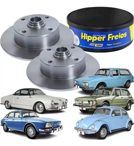 Par Disco Freio Dianteiro Fusca Brasilia Variant Tl Solido