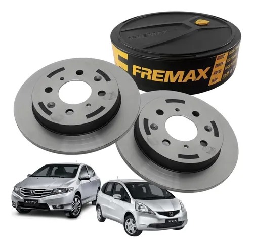 Par Disco Freio Traseiro City Fit 1.5 2009 2010 2011 À 2014