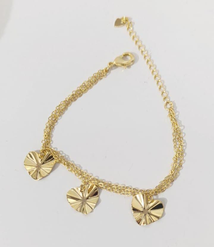 Pulseira trio de coração