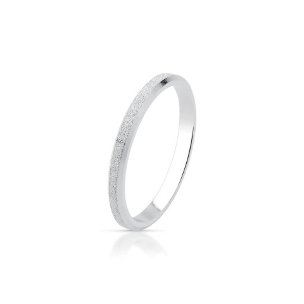 Aliança 2mm com Chanfrada e Friso de Prata