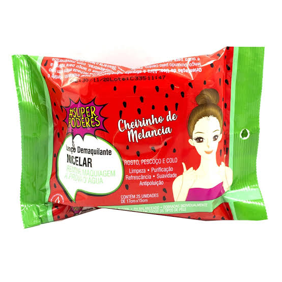 Lenços Demaquilante Super Poderes Cheirinho de Melancia 25un