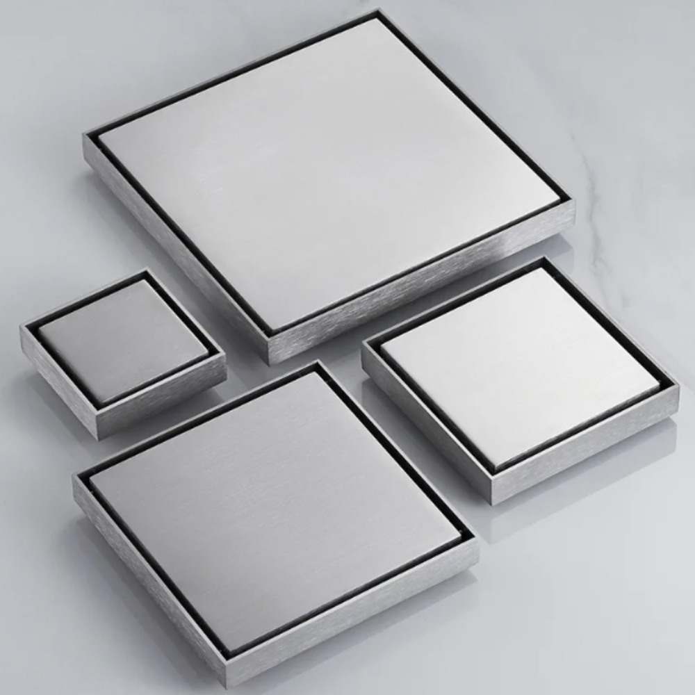 Ralo Invisível em Aço Inoxidável 304 - Níquel Escovado em 5 tamanhos