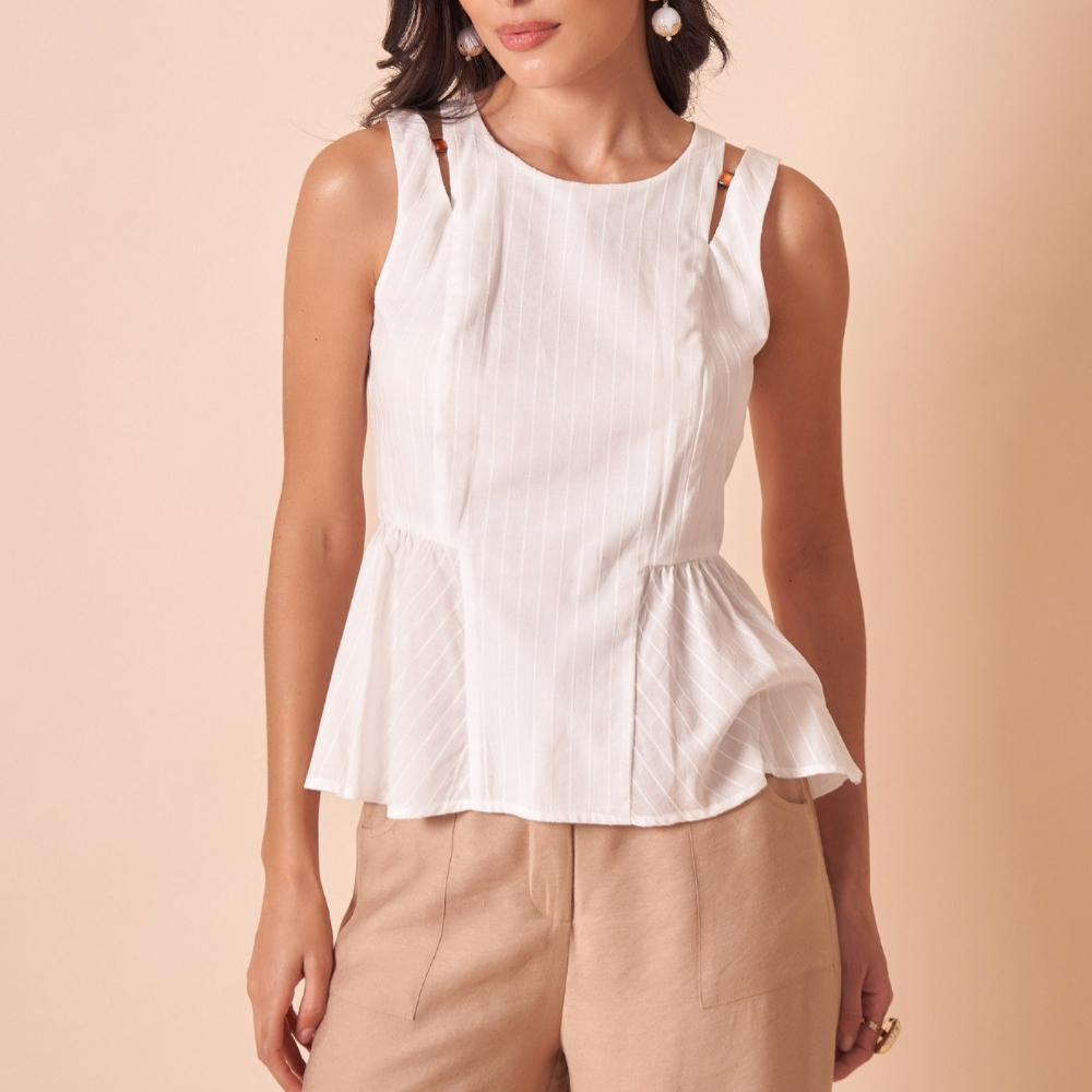 REGATA PEPLUM HOIKE OFF WHITE