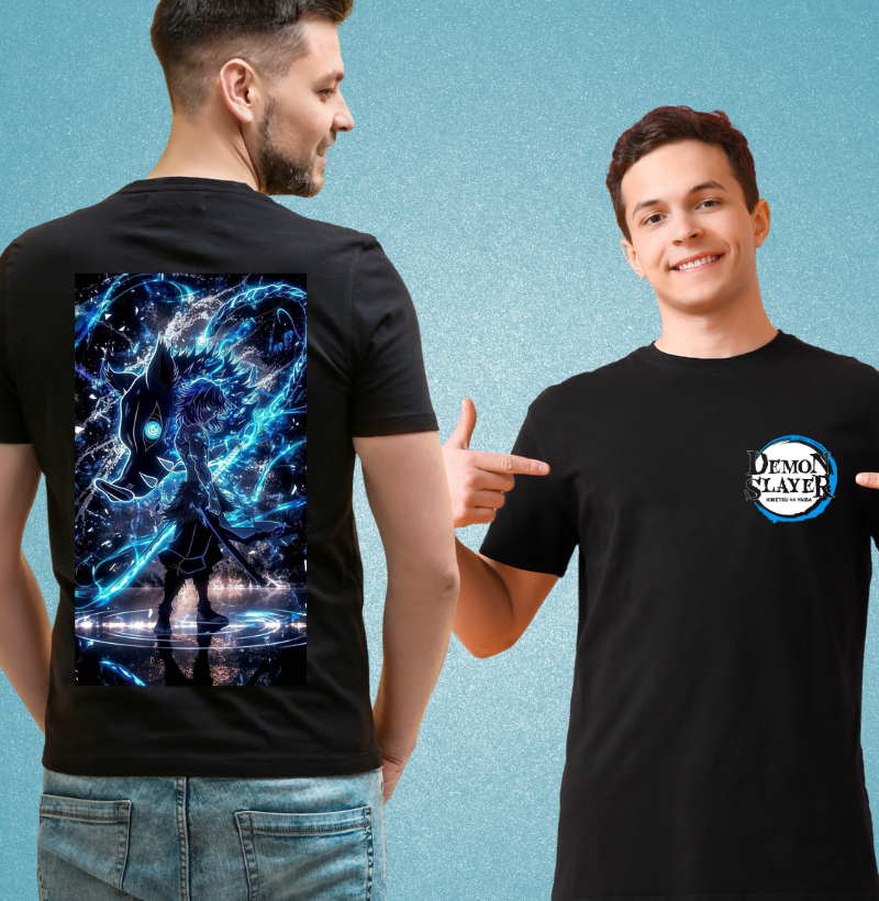 Camiseta Preta Kimetsu no Yaiba inosuke  Premium em Algodão Brasileiro