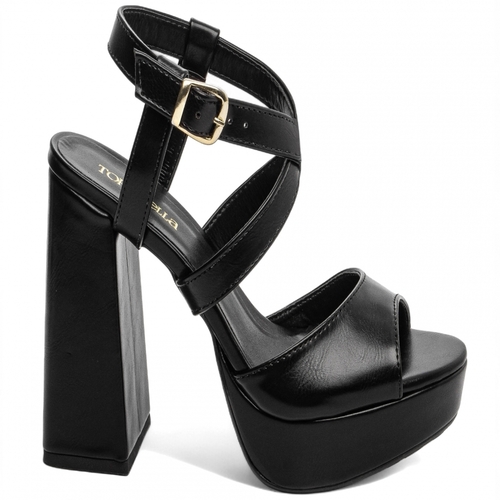 Sandália Meia Pata Napa Preto Salto 11 cm