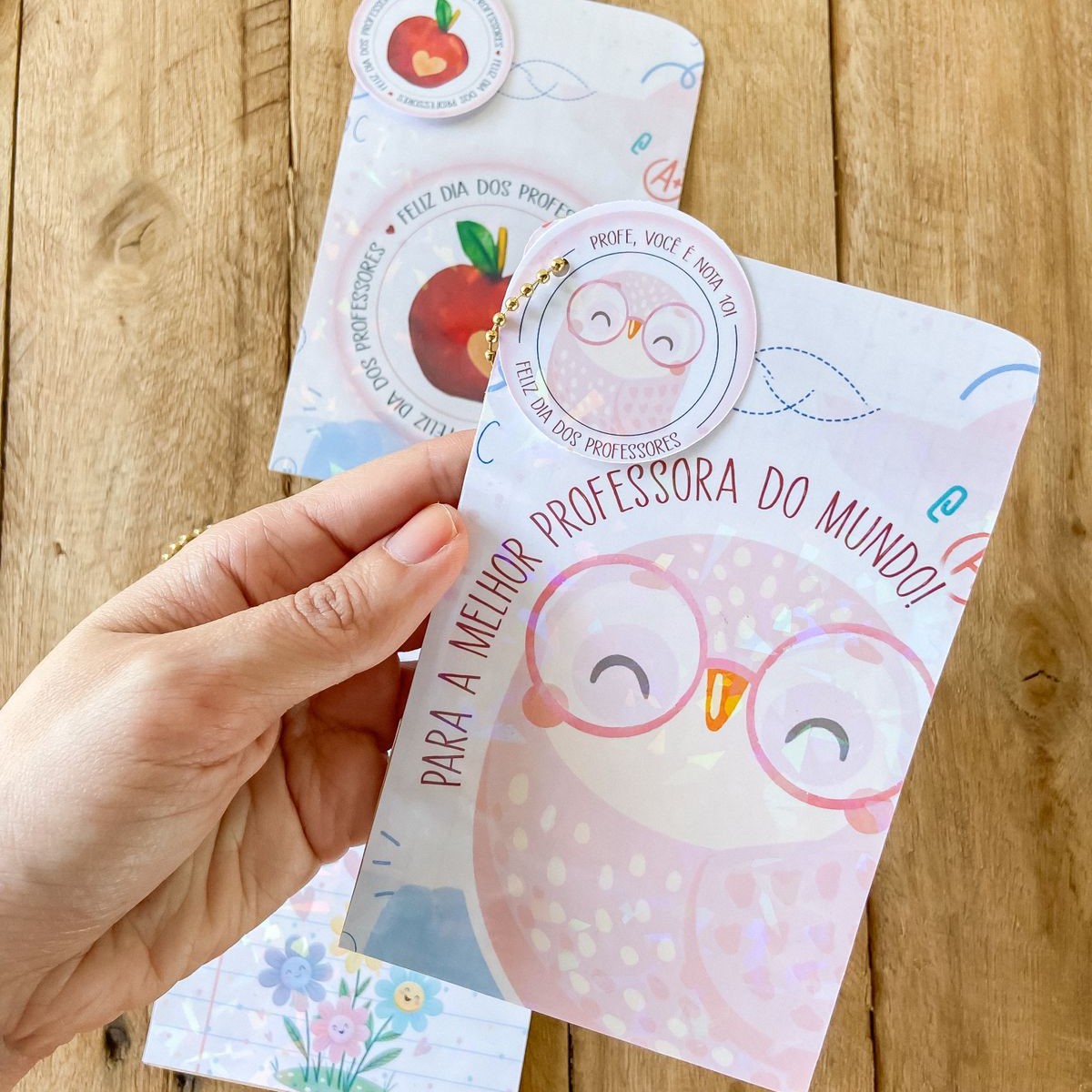 Ziplock 9x14cm Holográfico - Professora