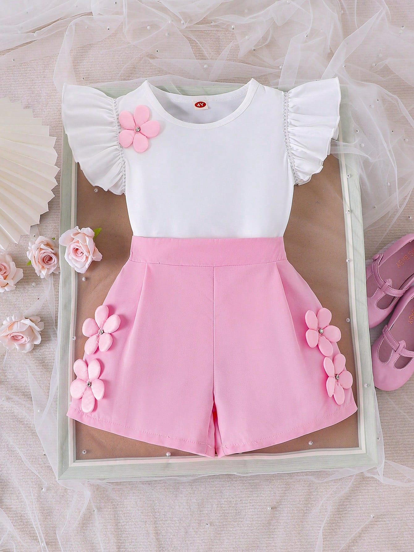 Kit 2 Peças - Conjunto Top Regata e Shorts com Decoração