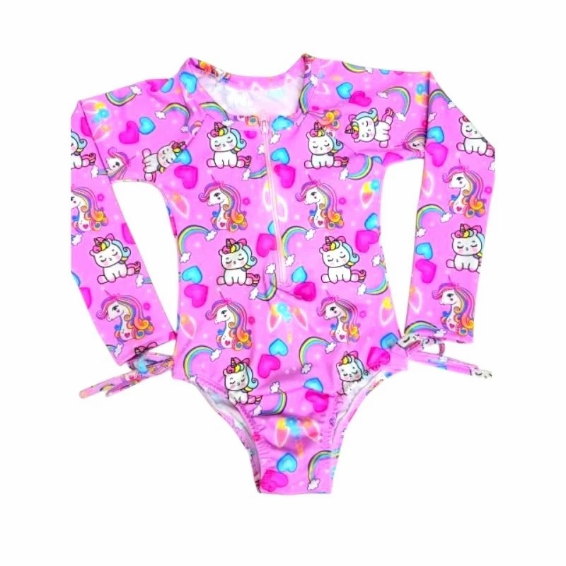 Maiô Natação Infantil Biquíni Manga longa Proteção Solar Uv