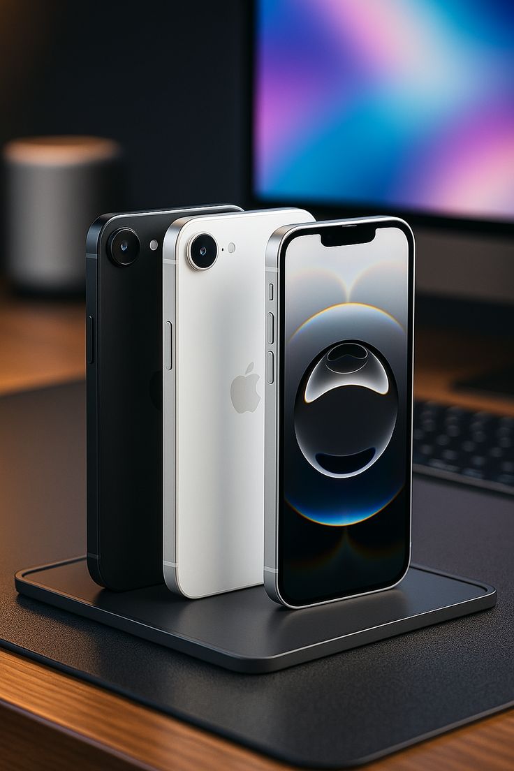 iPhone 16E Apple 128GB Branco e Preto - Câmera 48MP, A18 Bionic, iOS 18 com IA, USB-C, 5G