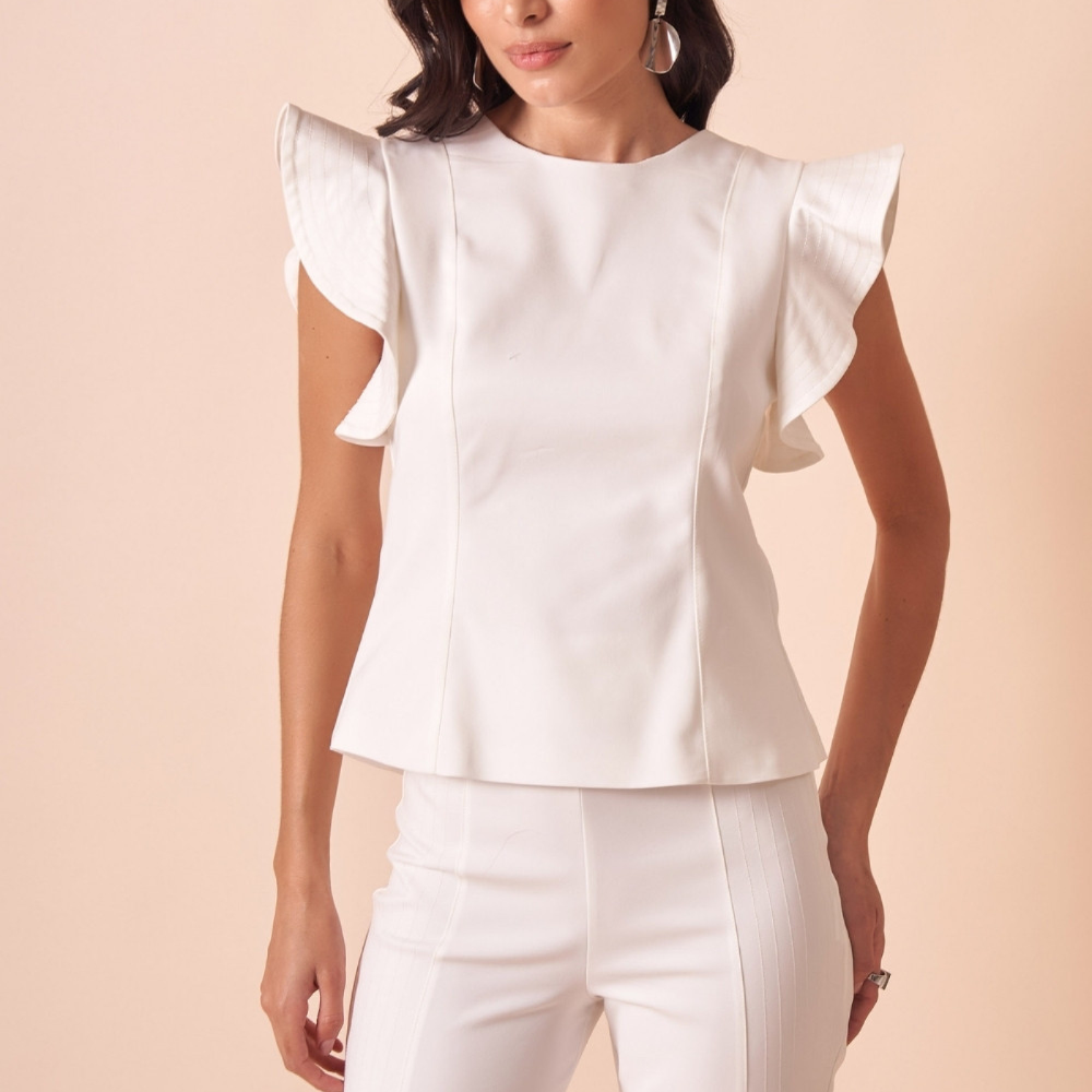 BLUSA ALFAIATARIA ASYU OFF WHITE