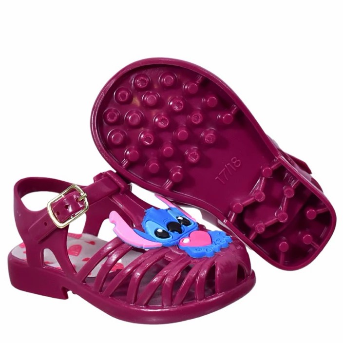 Sandália Bebê Feminina Infantil Stitchh Confortável Macia Prática