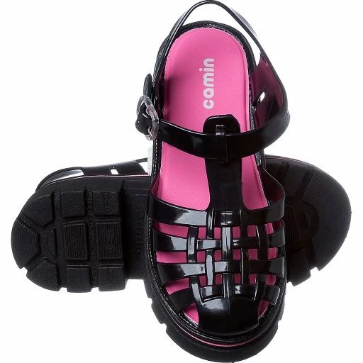 Sandália infantil Menina Tratorada Flat Juvenil Feminina Camin