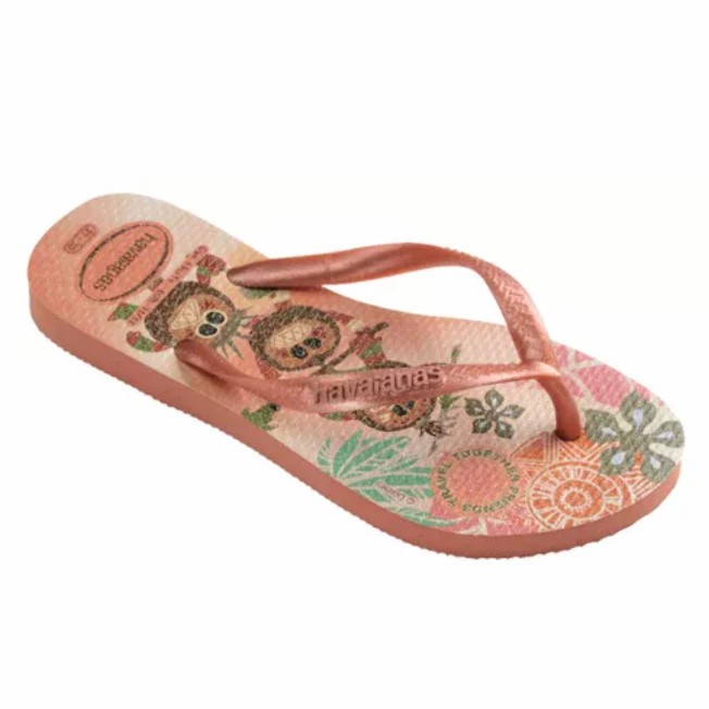 Chinelo Havaianas Menina Slim Princesas Moana Rosa