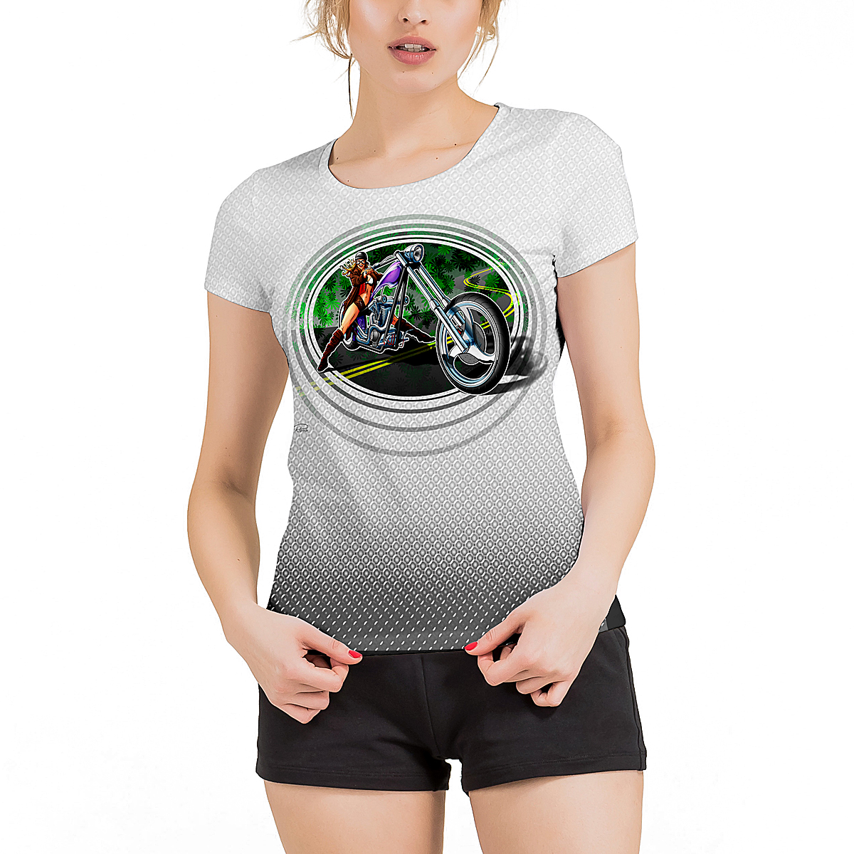 Camiseta Motoqueira Na Moto Chopper Blusa Feminina e Camisa Masculina