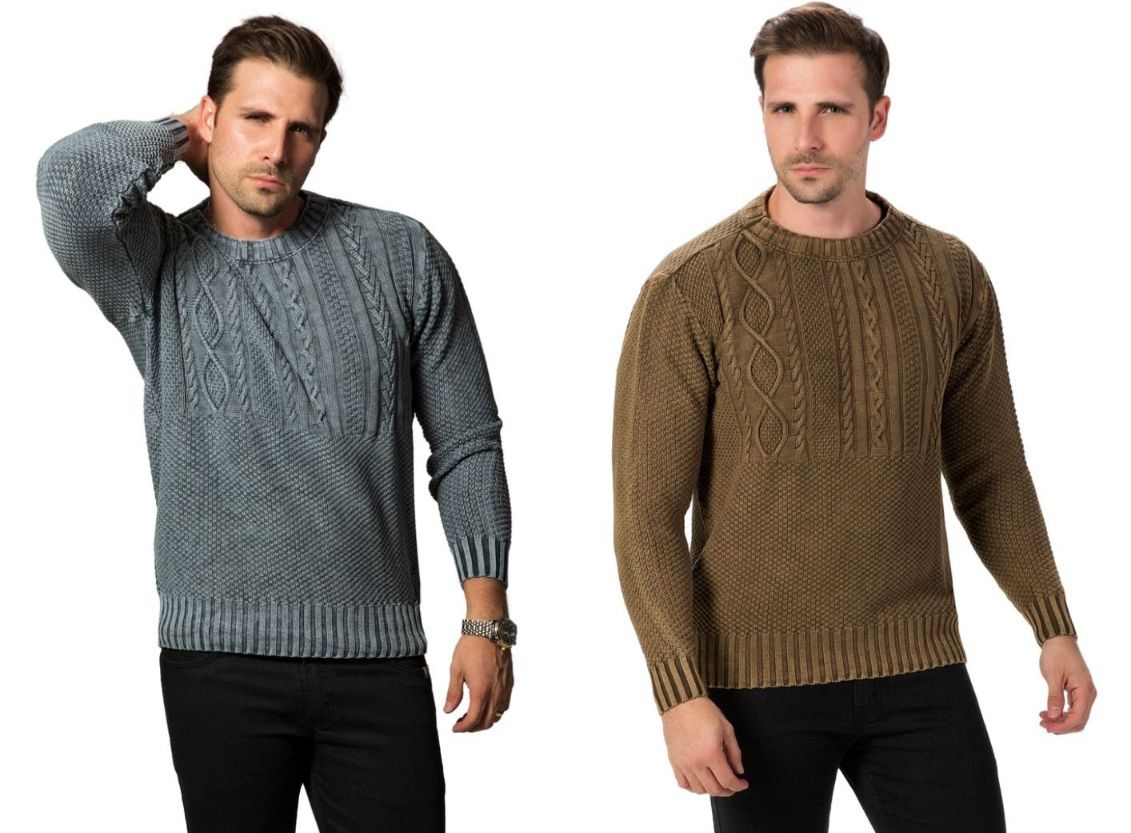 Sueter algodão estonado gola redonda