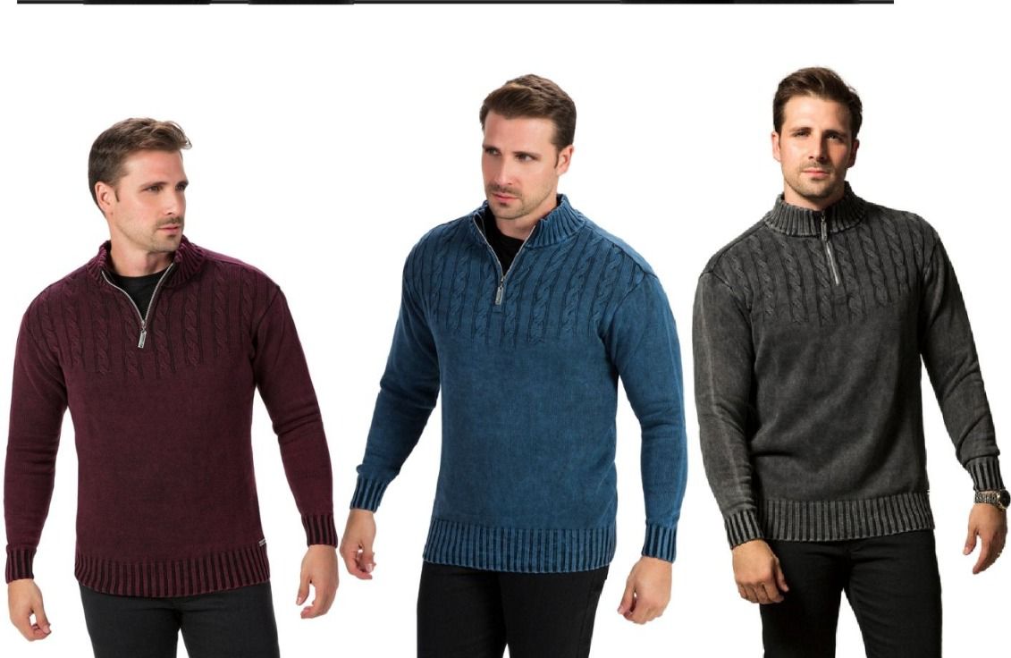 Blusa masculina com zíper