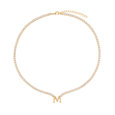 Colar Riviera Com Inicial Cravejada