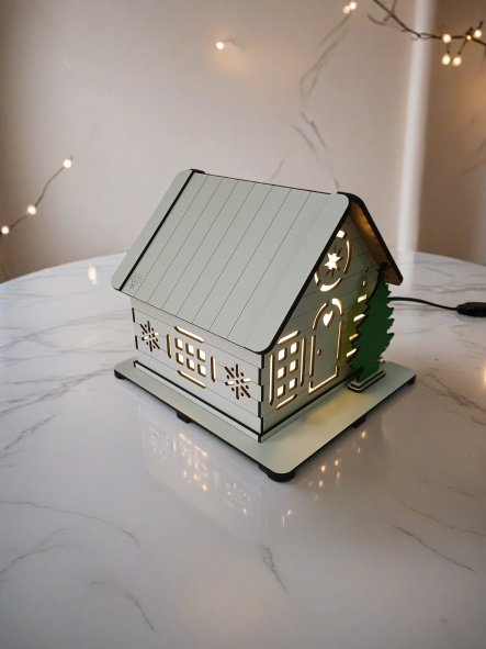 CASINHA LUMINÁRIA DECORATIVA NATALINA - DECORAÇÃO DE NATAL - ABAJUR DE NATAL