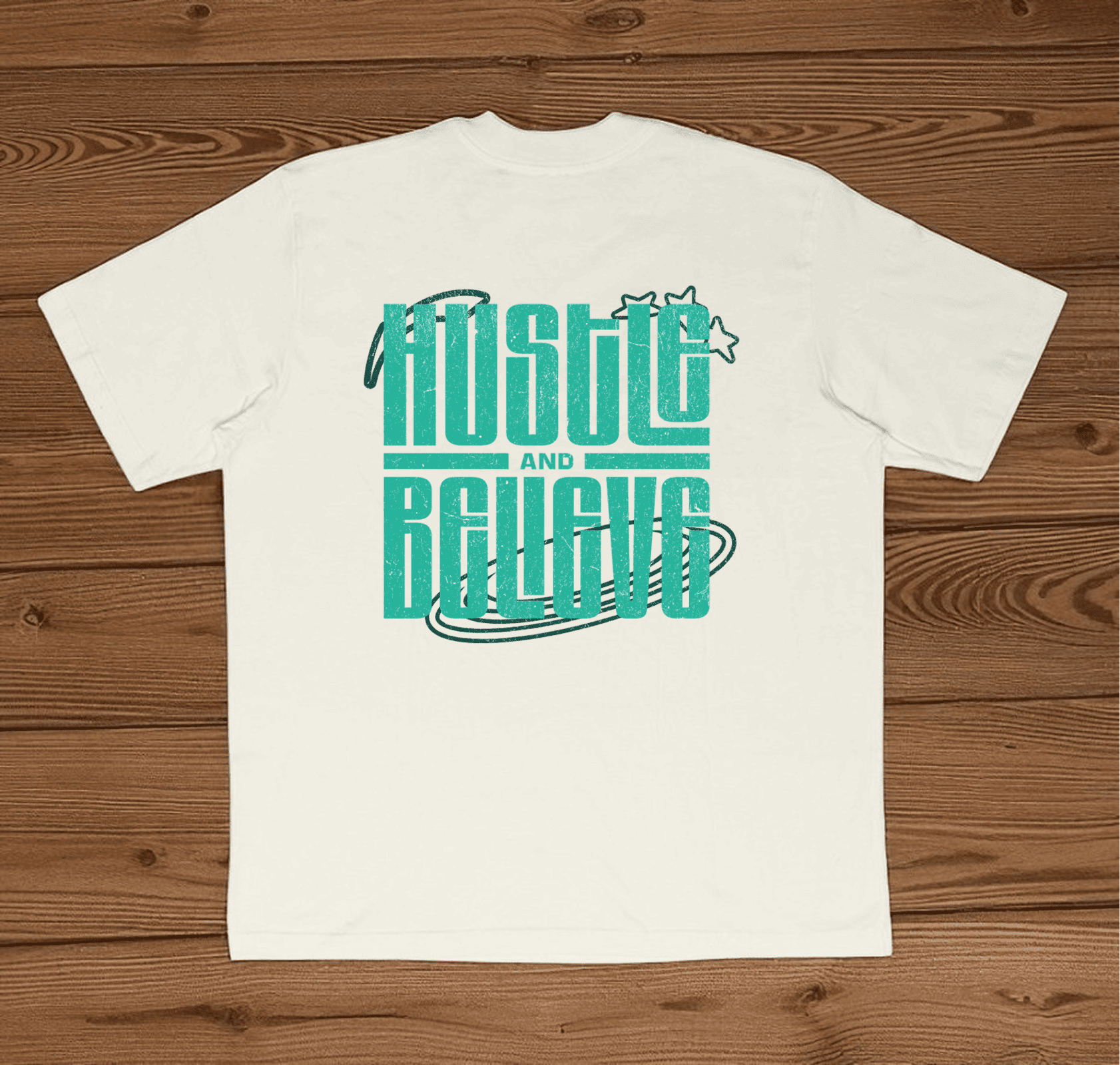Camiseta Oversized  - Hustle and Believe