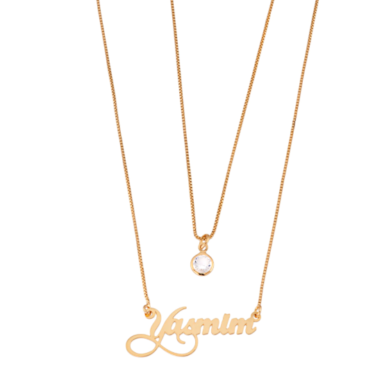 Colar Nome com Ponto de Luz