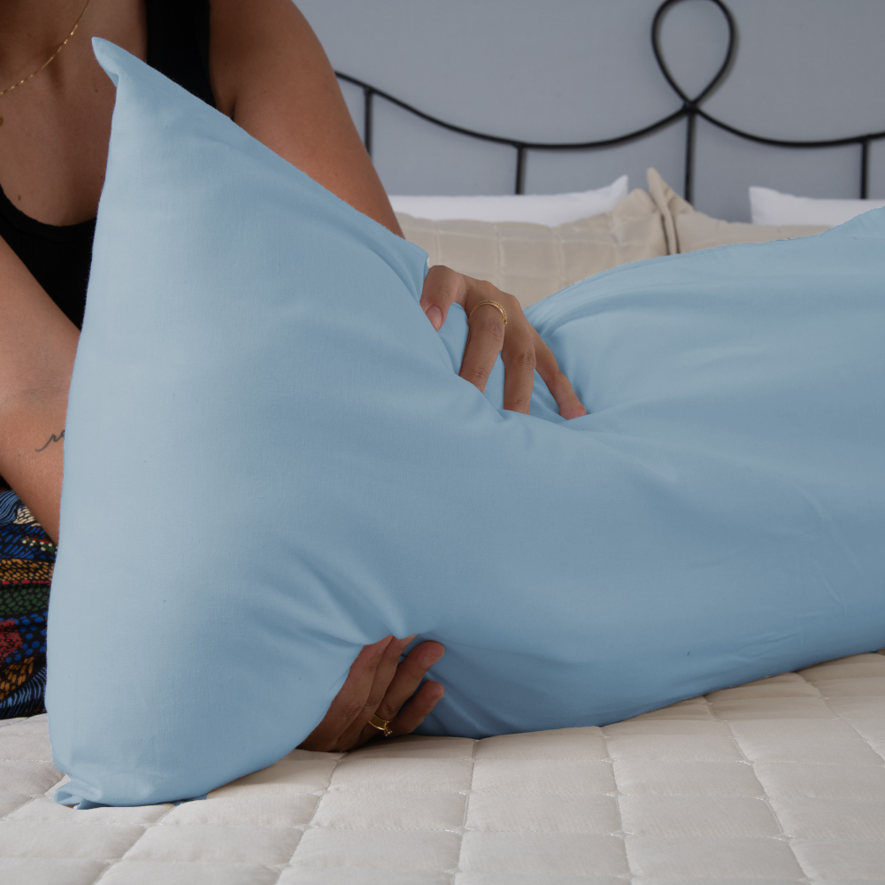 Capa Para Travesseiro de Corpo Fofuxão 1 Peça 1,46m x 46cm Percal 180 Fios Com Zíper