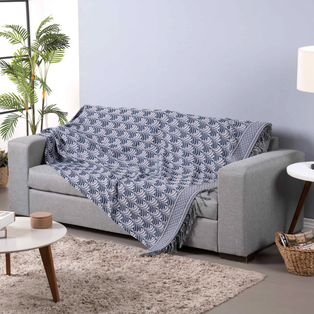 Manta Para Sofá Com Franja Luxor 1 Peça 2,10m x 1,35m Tecido Jacquard