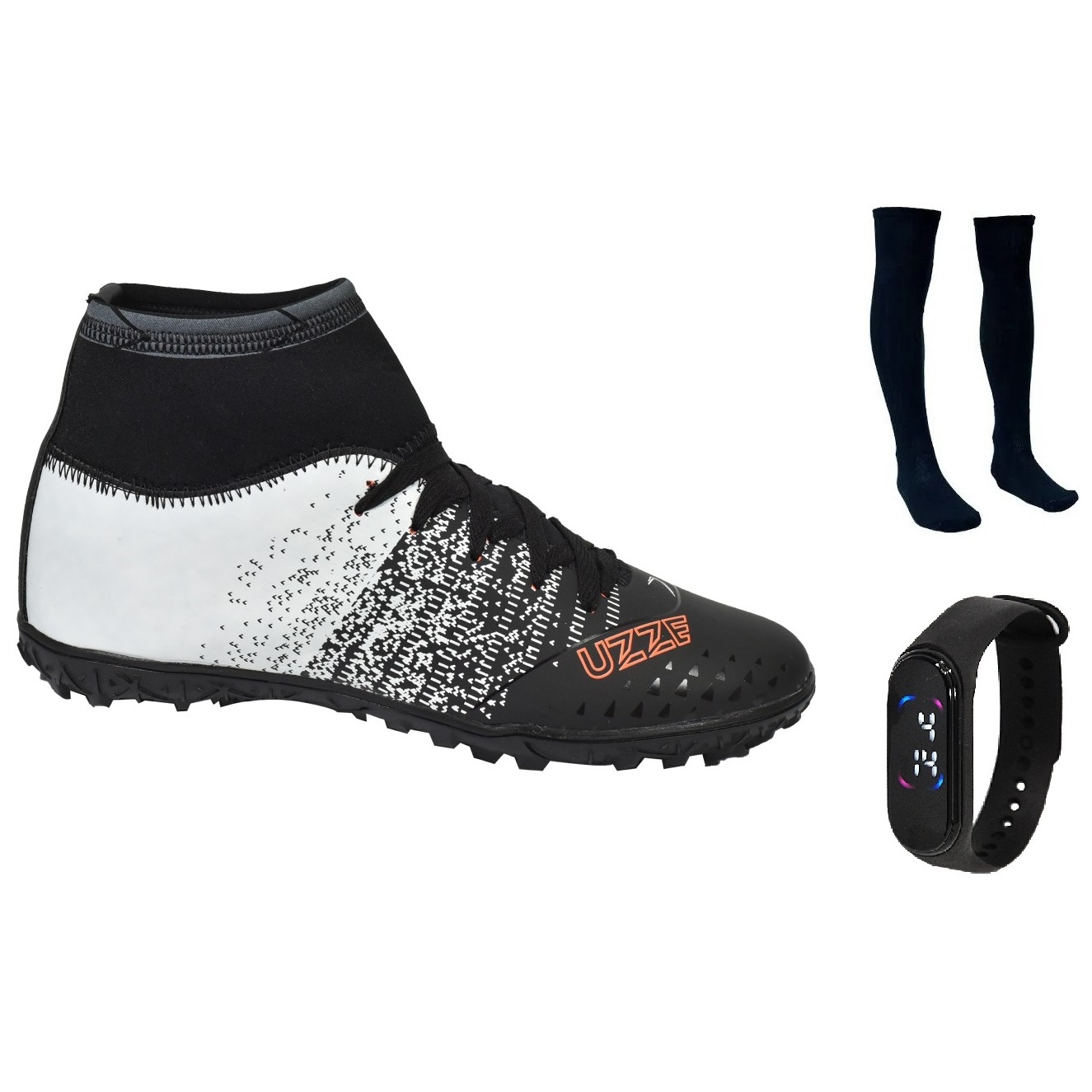 Chuteira Society Botinha Cano Alto Adulto Meião Relógio