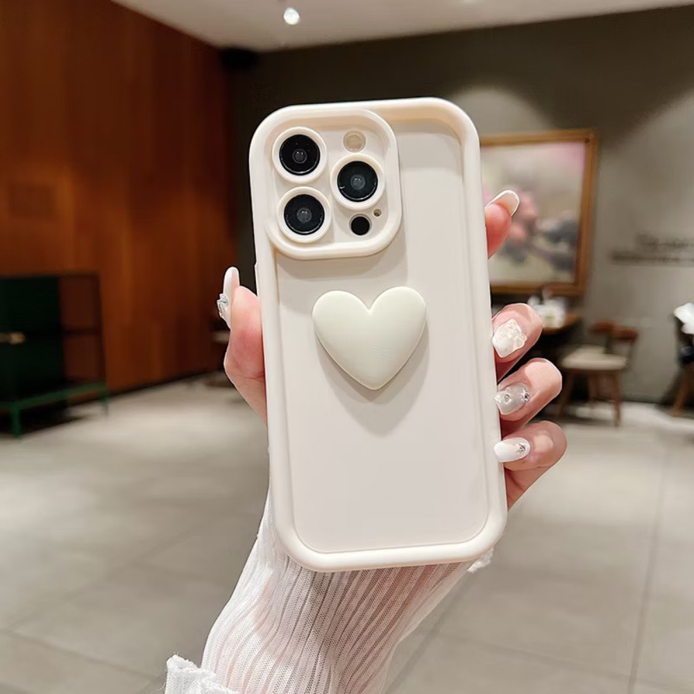 Bonito INS 3D Amor Coração Silicone Caso De Telefone Para iPhone 16 15 14 13 12 11 Pro Max 16e X Xs XR 7 8 Plus Capa À P