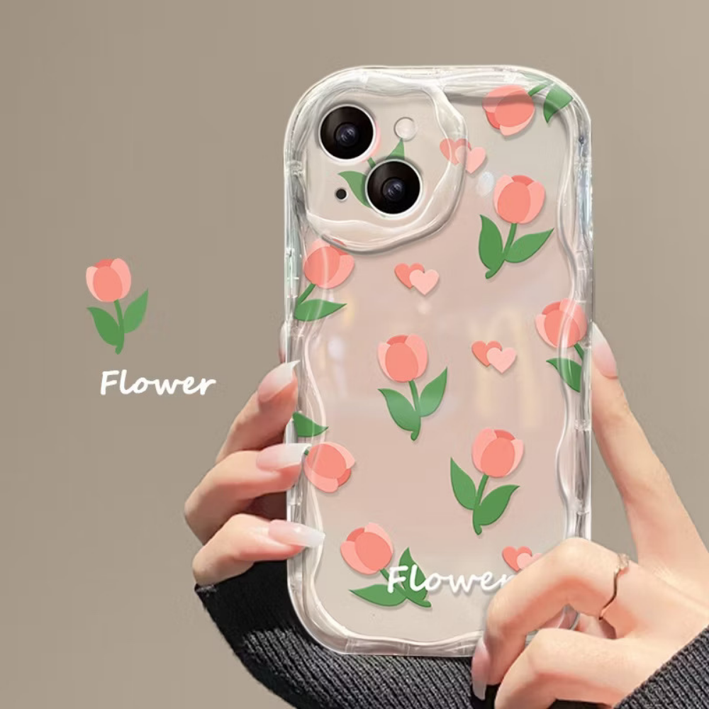 Caixa Para Telefone Samsung Galaxy A02 A02S M02S M02S A03 CORE A04 A04E A10 M10 A11 M11 Pink Love Flowers Cream Wave Edg