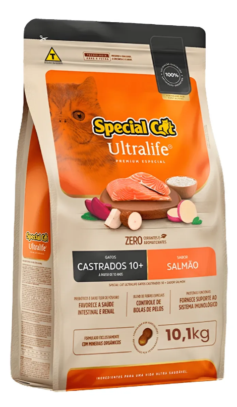Special cat Ultralife gatos castrados salmão - 10Kg e 20Kg