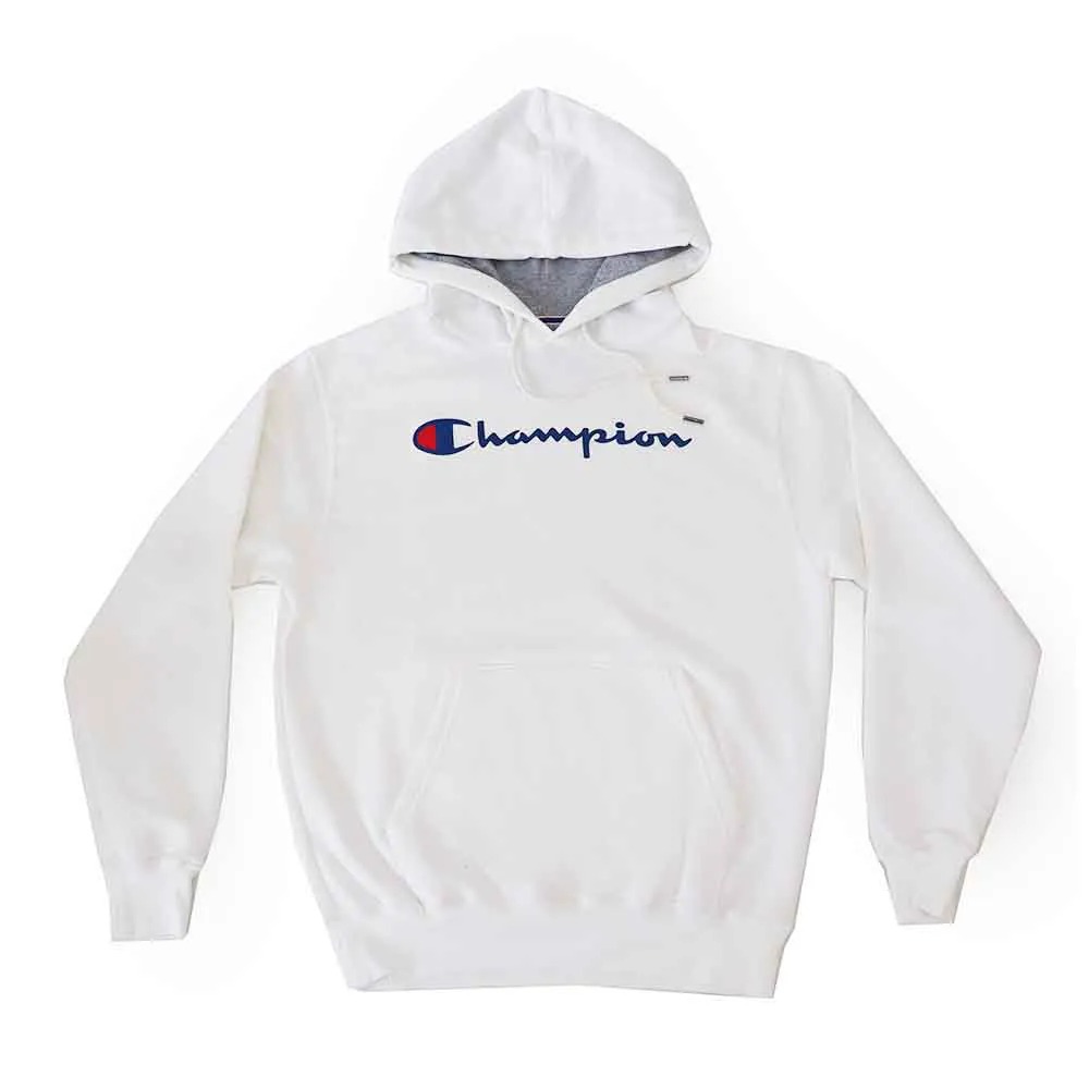 Moletom Champion Canguru Logo Script Ink - Off White (Creme)