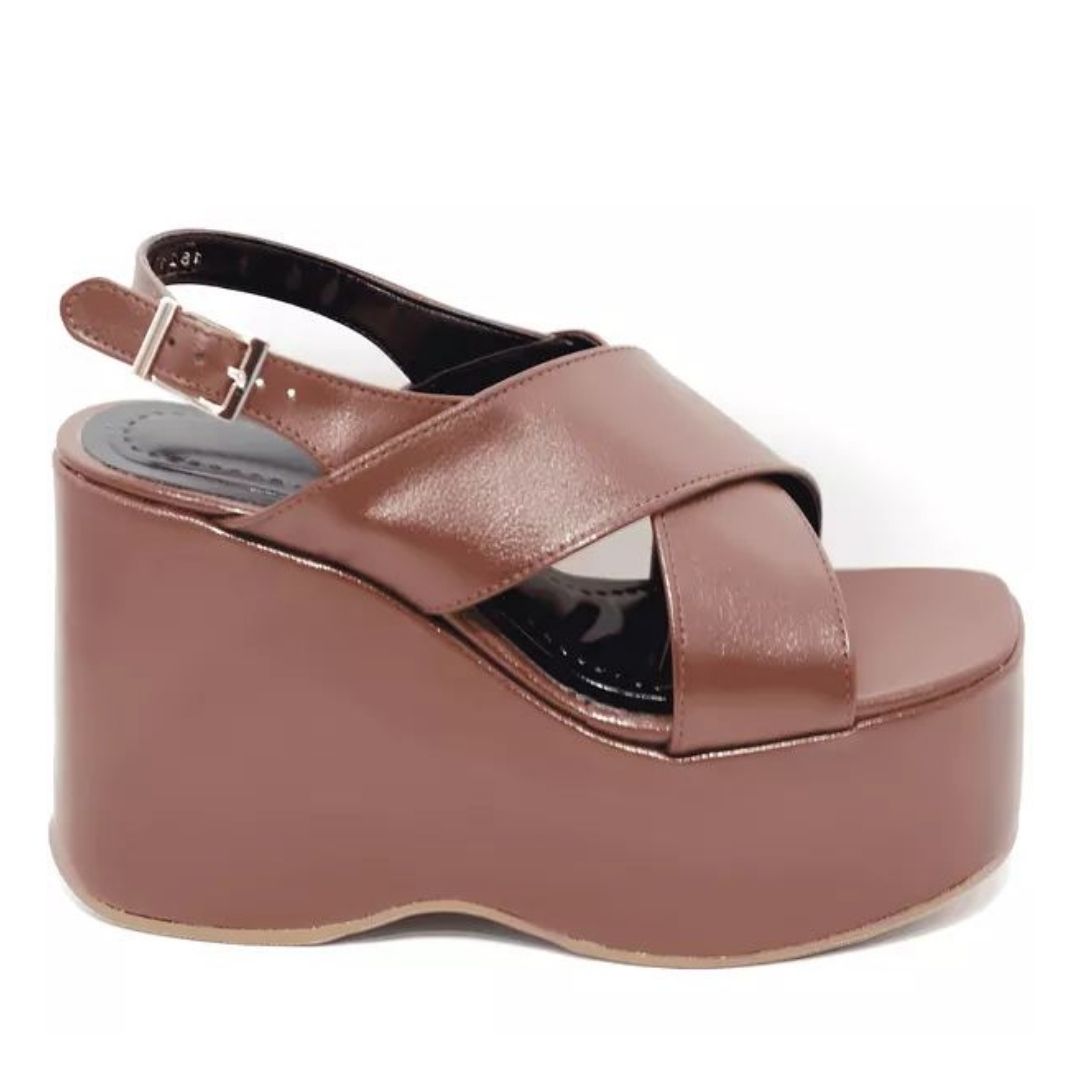 SANDÁLIA FEMININA ANABELA PLATAFORMA 182174 - CACAU