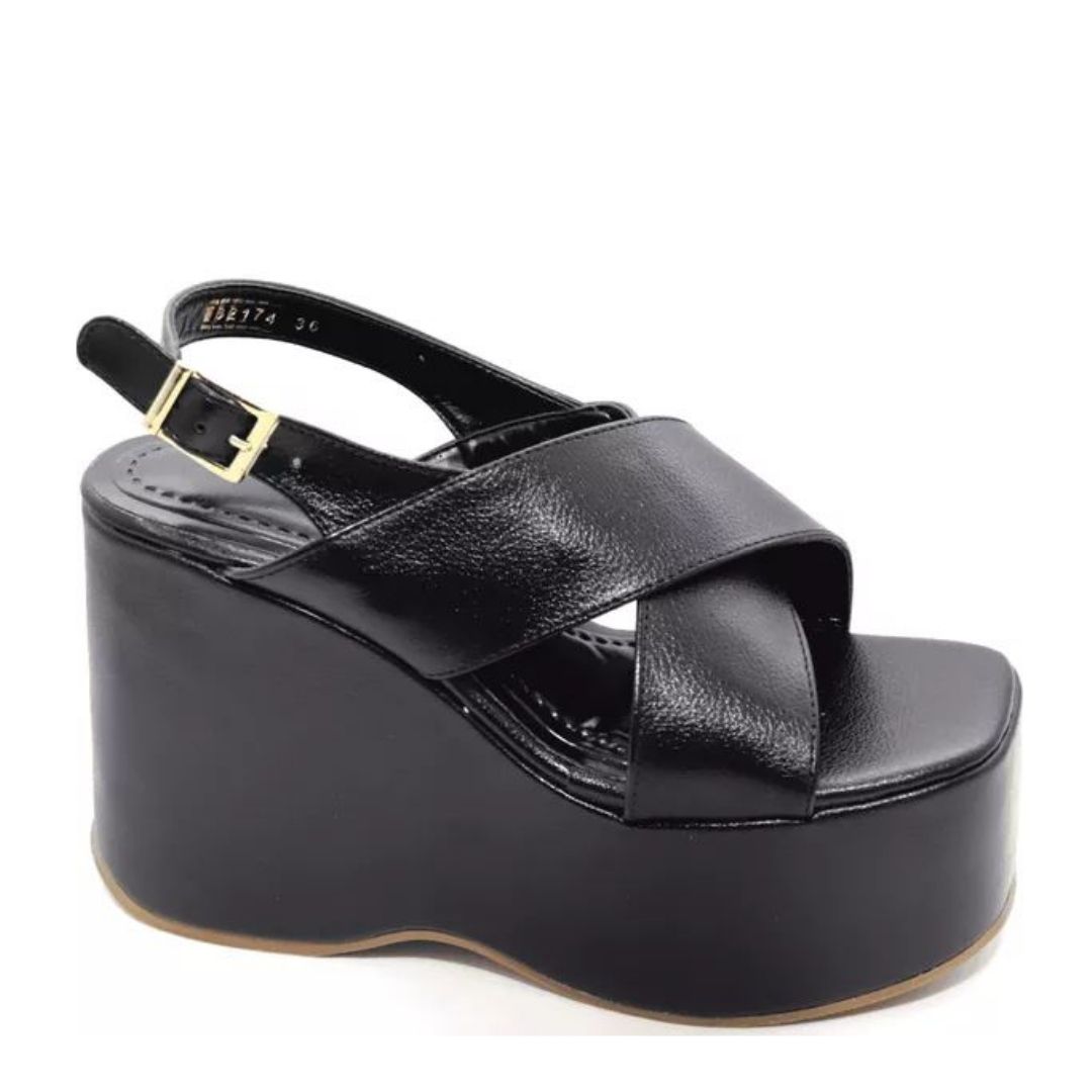 SANDÁLIA FEMININA ANABELA PLATAFORMA 182174 - PRETO